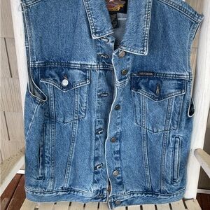 Harley Davidson Blue Jean Denim Vest